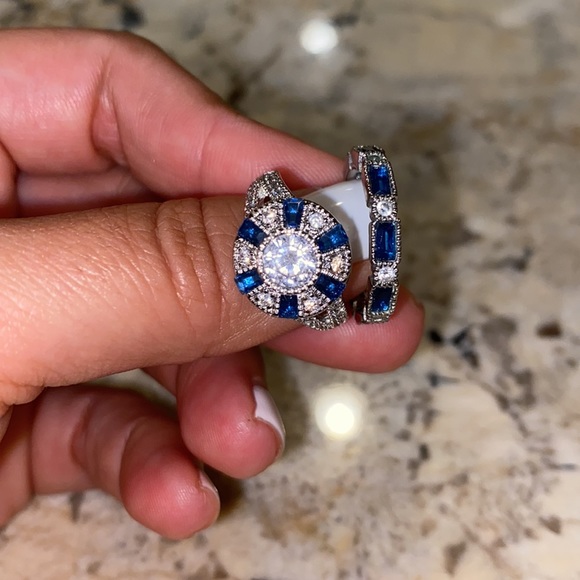 CZ and Costume Sapphire Ring Set - Picture 9 of 9